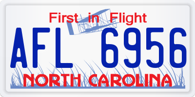 NC license plate AFL6956