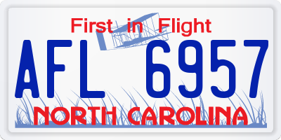 NC license plate AFL6957