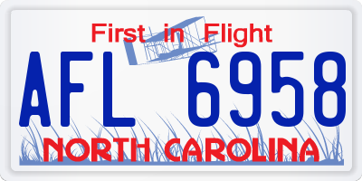 NC license plate AFL6958