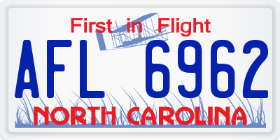 NC license plate AFL6962