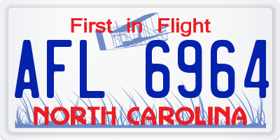 NC license plate AFL6964