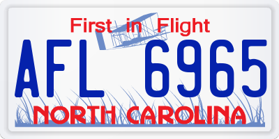 NC license plate AFL6965
