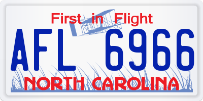 NC license plate AFL6966