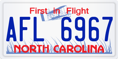 NC license plate AFL6967