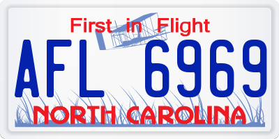 NC license plate AFL6969