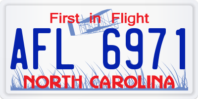 NC license plate AFL6971