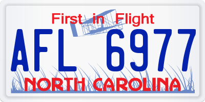 NC license plate AFL6977
