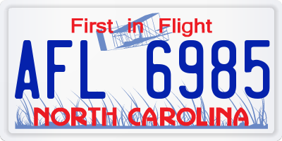 NC license plate AFL6985