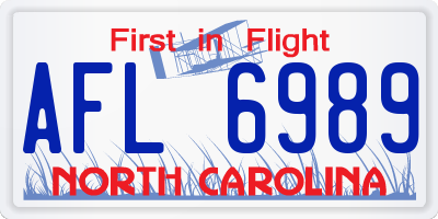 NC license plate AFL6989