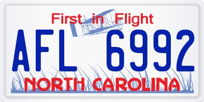 NC license plate AFL6992