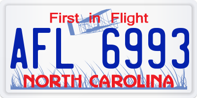 NC license plate AFL6993