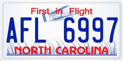 NC license plate AFL6997