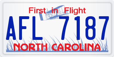 NC license plate AFL7187