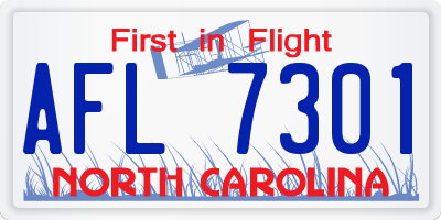 NC license plate AFL7301