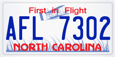 NC license plate AFL7302