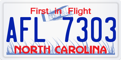 NC license plate AFL7303
