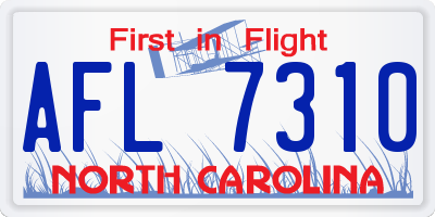NC license plate AFL7310