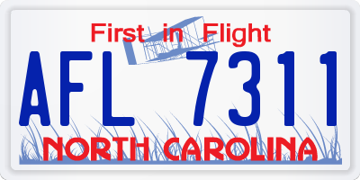 NC license plate AFL7311