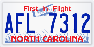 NC license plate AFL7312