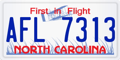 NC license plate AFL7313