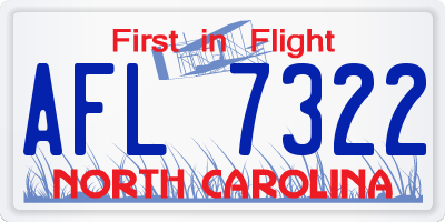 NC license plate AFL7322