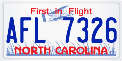 NC license plate AFL7326
