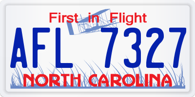 NC license plate AFL7327