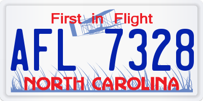 NC license plate AFL7328