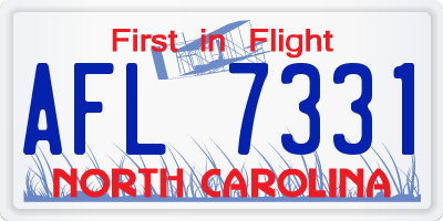 NC license plate AFL7331