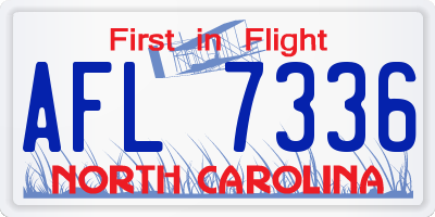 NC license plate AFL7336
