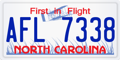 NC license plate AFL7338