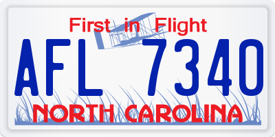 NC license plate AFL7340