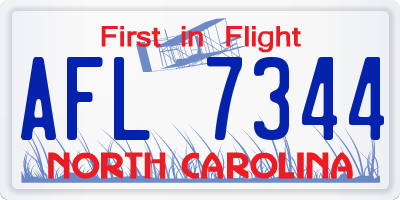 NC license plate AFL7344