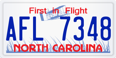 NC license plate AFL7348