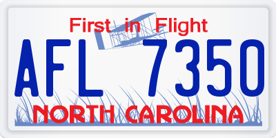 NC license plate AFL7350