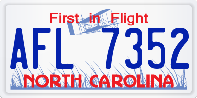 NC license plate AFL7352