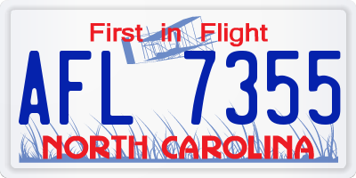 NC license plate AFL7355