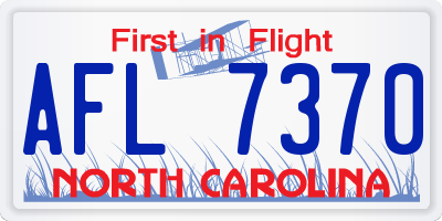 NC license plate AFL7370