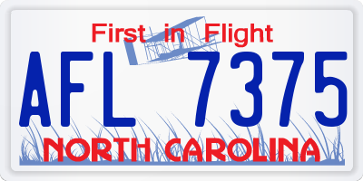 NC license plate AFL7375