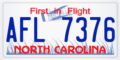 NC license plate AFL7376