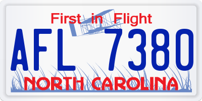 NC license plate AFL7380