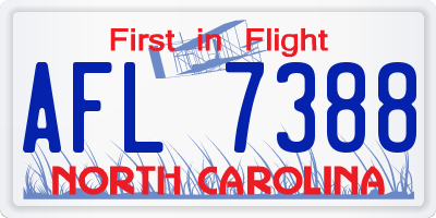 NC license plate AFL7388