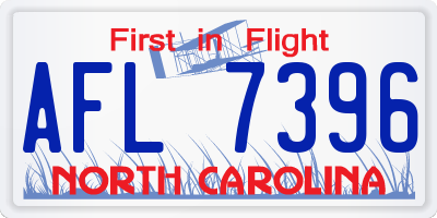 NC license plate AFL7396