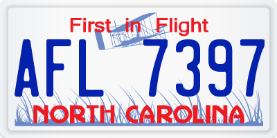 NC license plate AFL7397