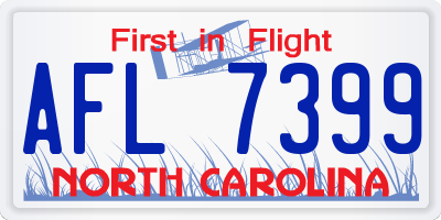 NC license plate AFL7399