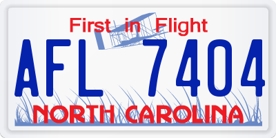 NC license plate AFL7404