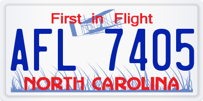 NC license plate AFL7405