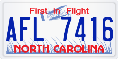 NC license plate AFL7416