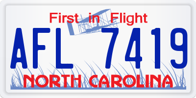 NC license plate AFL7419