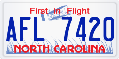 NC license plate AFL7420